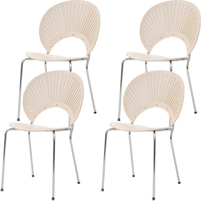 Modern Armless Dining Chairs Solid Wood Windsor Back Dining Side Chair