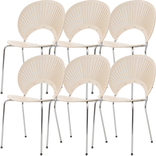 Modern Armless Dining Chairs Solid Wood Windsor Back Dining Side Chair
