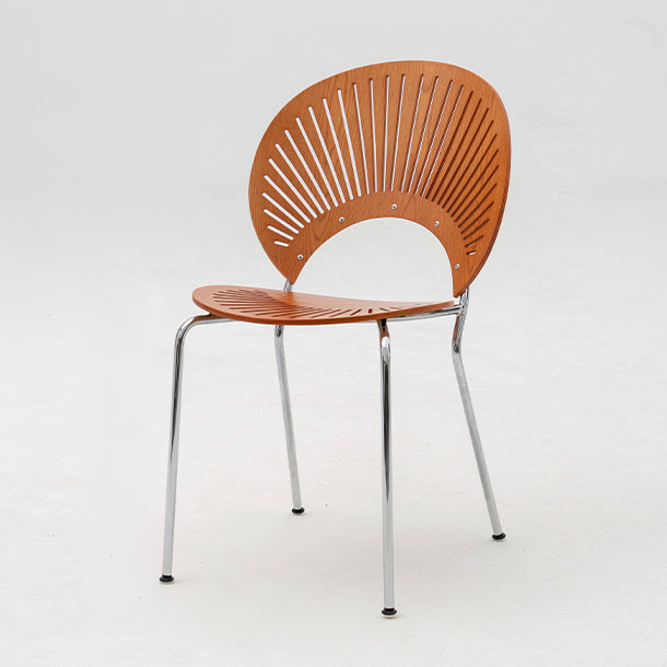 Modern Armless Dining Chairs Solid Wood Windsor Back Dining Side Chair