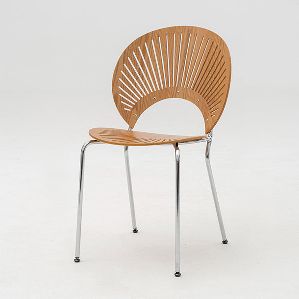 Modern Armless Dining Chairs Solid Wood Windsor Back Dining Side Chair