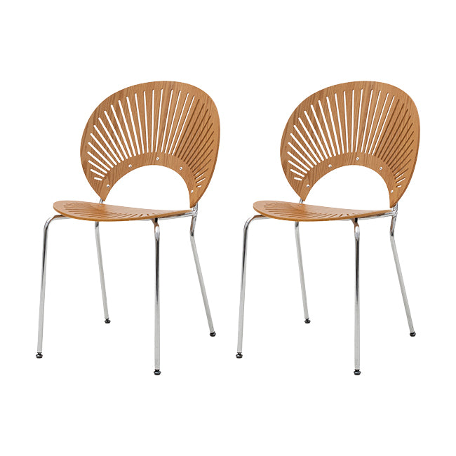 Modern Armless Dining Chairs Solid Wood Windsor Back Dining Side Chair