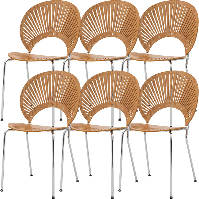 Modern Armless Dining Chairs Solid Wood Windsor Back Dining Side Chair