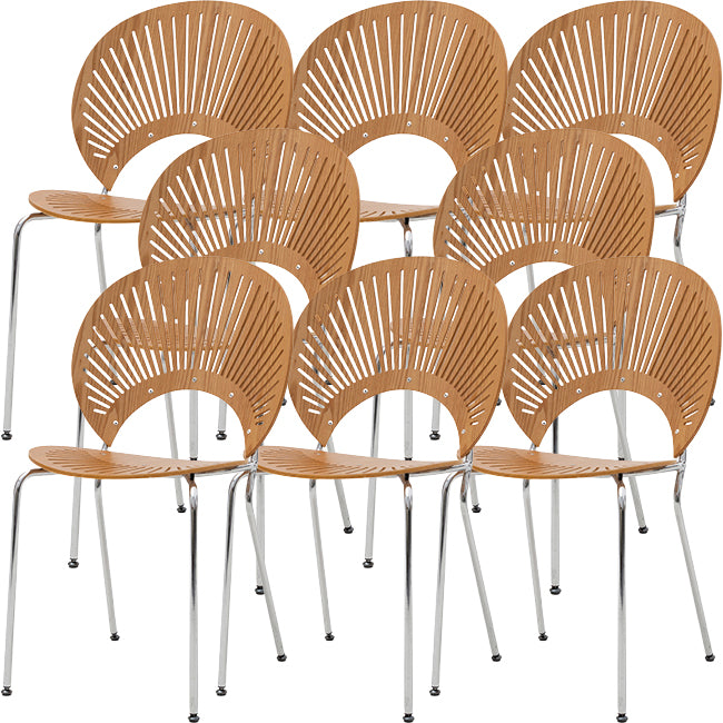 Modern Armless Dining Chairs Solid Wood Windsor Back Dining Side Chair
