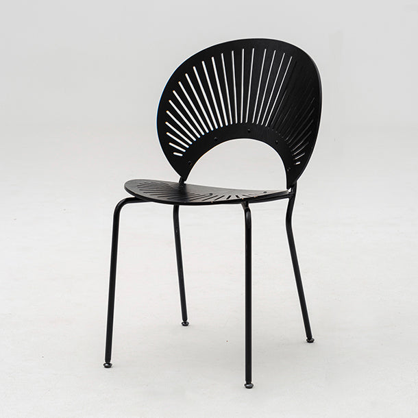 Modern Armless Dining Chairs Solid Wood Windsor Back Dining Side Chair