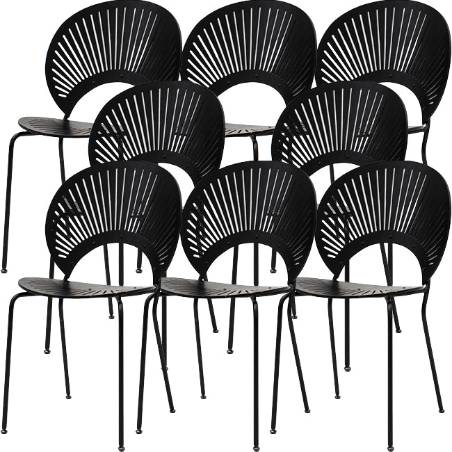 Modern Armless Dining Chairs Solid Wood Windsor Back Dining Side Chair