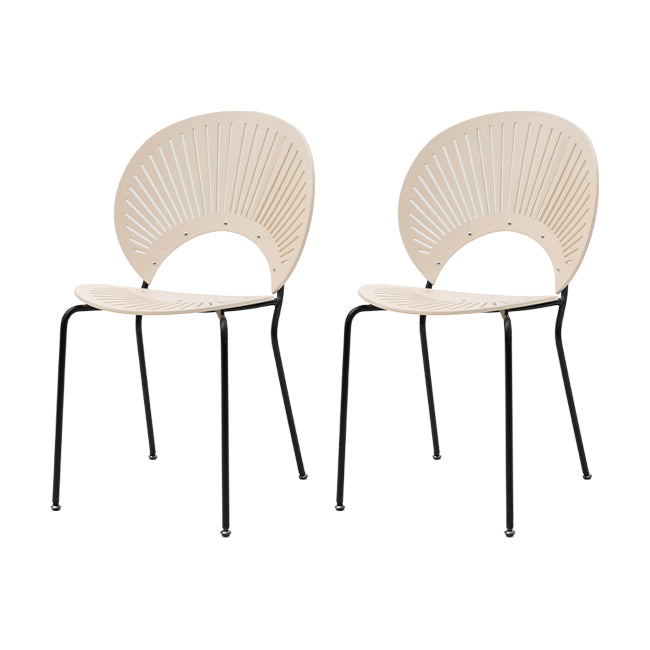 Modern Armless Dining Chairs Solid Wood Windsor Back Dining Side Chair