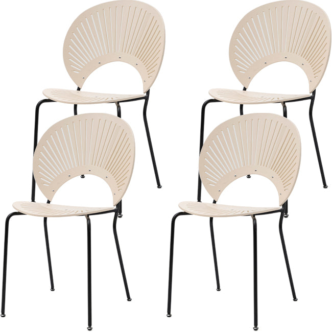 Modern Armless Dining Chairs Solid Wood Windsor Back Dining Side Chair