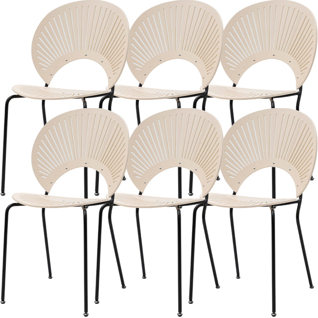 Modern Armless Dining Chairs Solid Wood Windsor Back Dining Side Chair