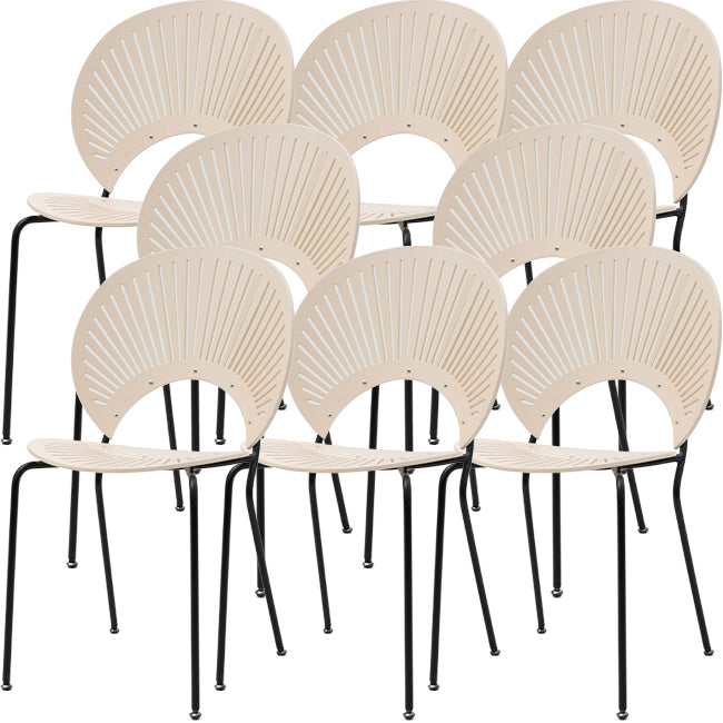 Modern Armless Dining Chairs Solid Wood Windsor Back Dining Side Chair