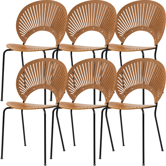 Modern Armless Dining Chairs Solid Wood Windsor Back Dining Side Chair