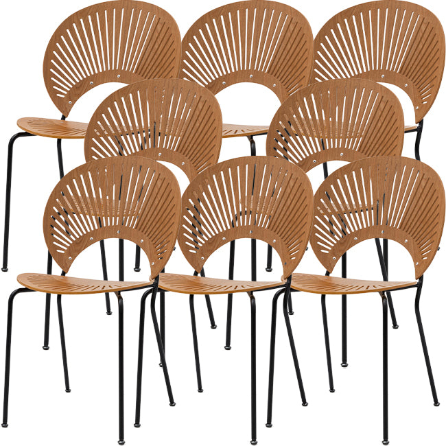 Modern Armless Dining Chairs Solid Wood Windsor Back Dining Side Chair