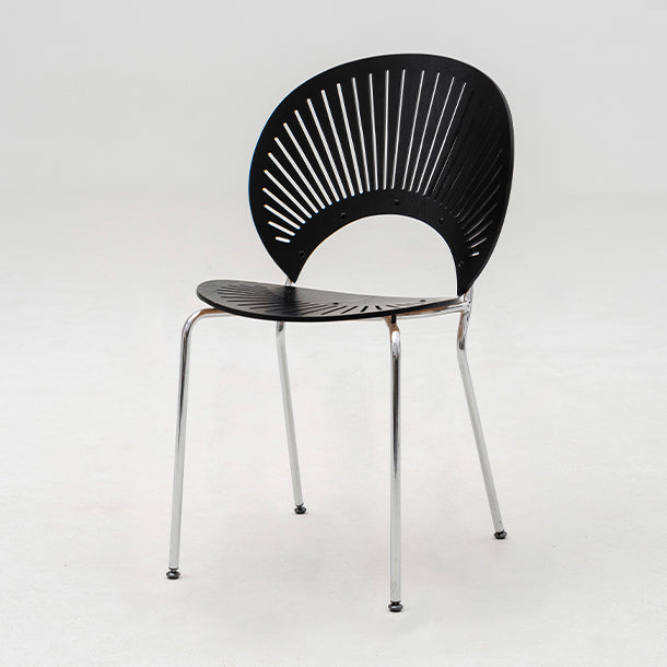 Modern Armless Dining Chairs Solid Wood Windsor Back Dining Side Chair