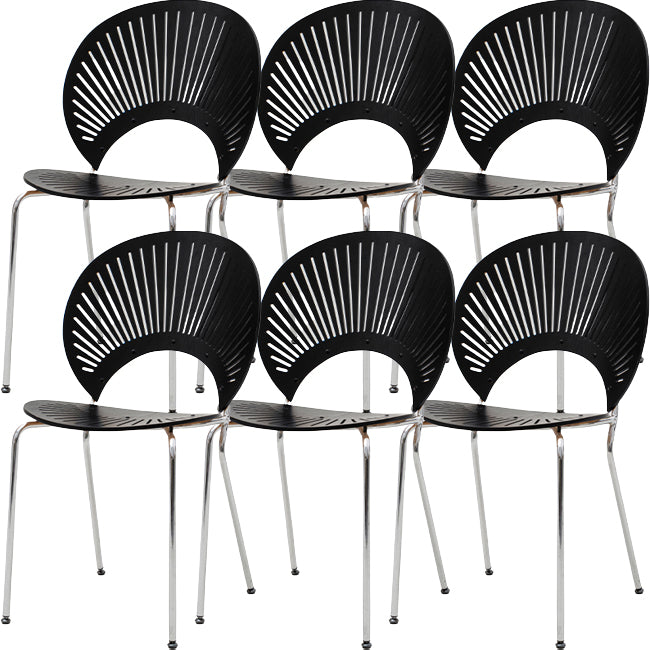 Modern Armless Dining Chairs Solid Wood Windsor Back Dining Side Chair