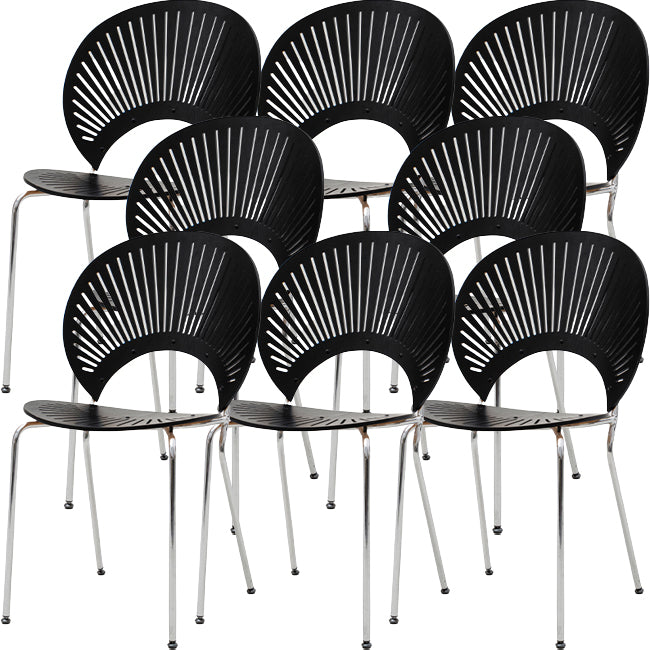 Modern Armless Dining Chairs Solid Wood Windsor Back Dining Side Chair