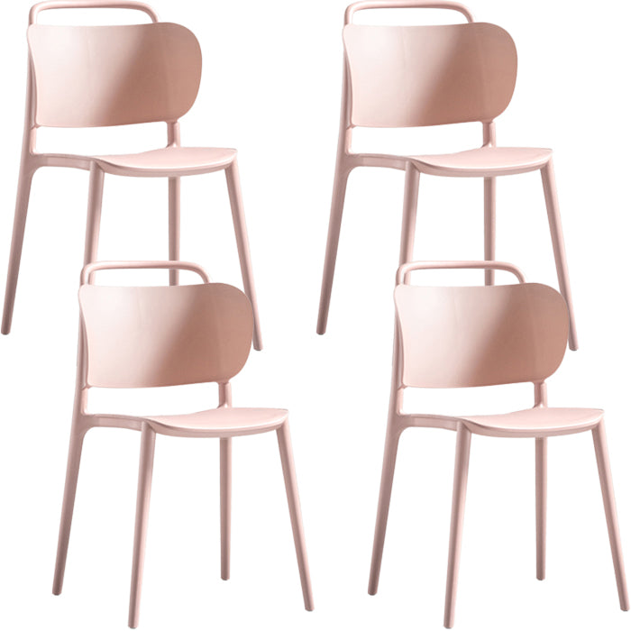 Contemporary Dining Chair Armless Chairs with Plastic Legs for Home