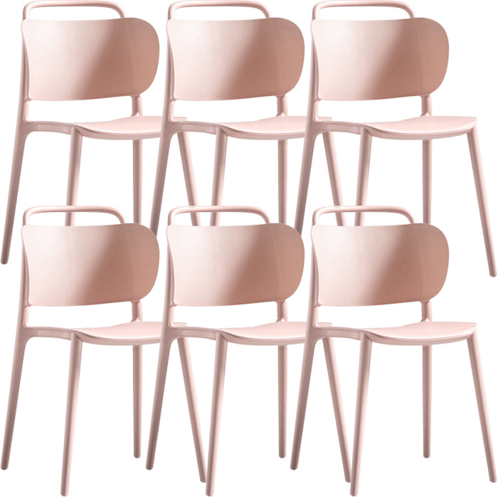 Contemporary Dining Chair Armless Chairs with Plastic Legs for Home