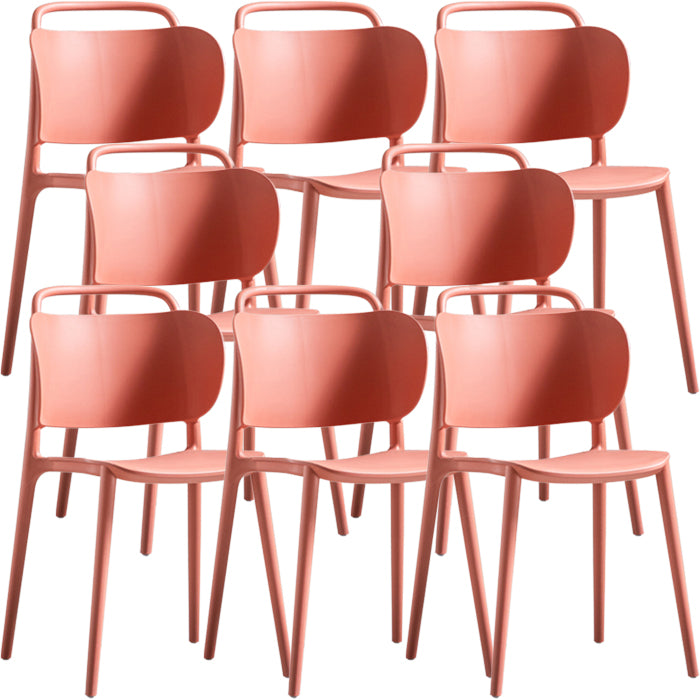 Contemporary Dining Chair Armless Chairs with Plastic Legs for Home