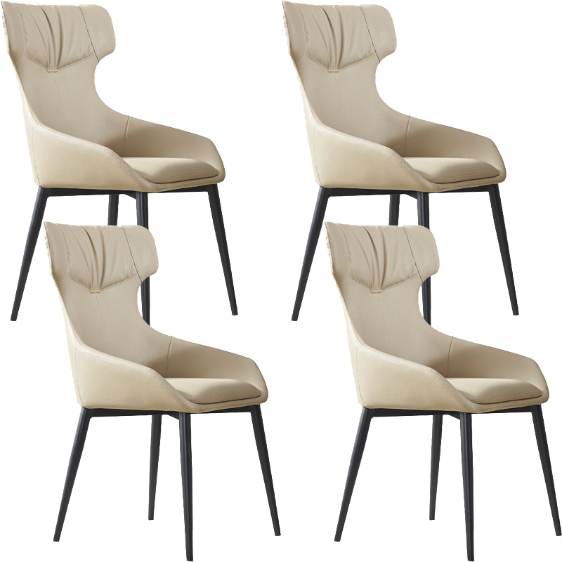 Modern Armless Dining Chairs Faux Leather Upholstered Dining Side Chair
