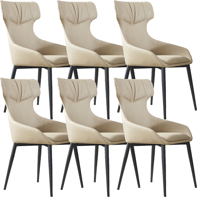 Modern Armless Dining Chairs Faux Leather Upholstered Dining Side Chair