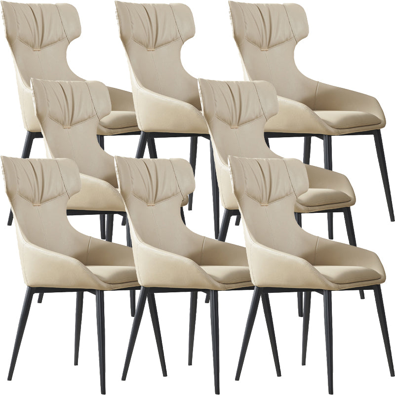 Modern Armless Dining Chairs Faux Leather Upholstered Dining Side Chair