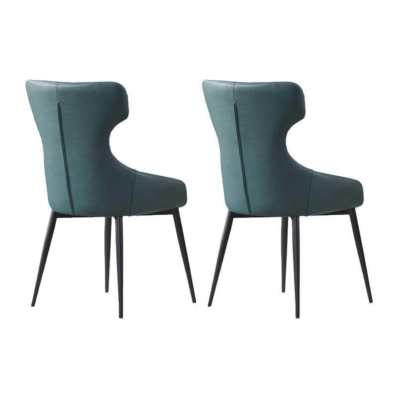 Modern Armless Dining Chairs Faux Leather Upholstered Dining Side Chair