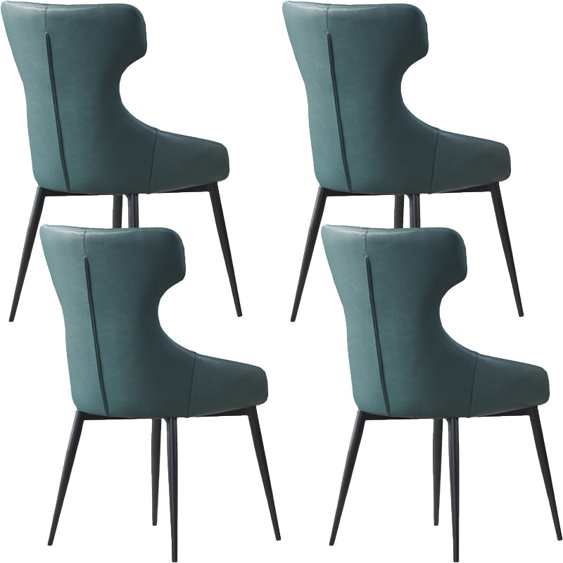 Modern Armless Dining Chairs Faux Leather Upholstered Dining Side Chair