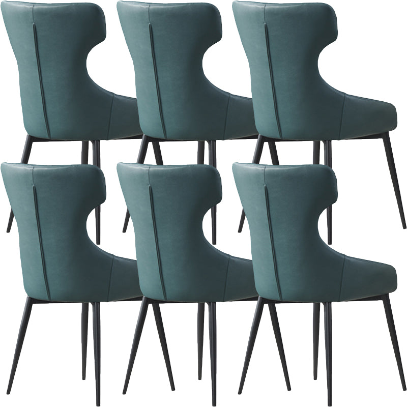 Modern Armless Dining Chairs Faux Leather Upholstered Dining Side Chair