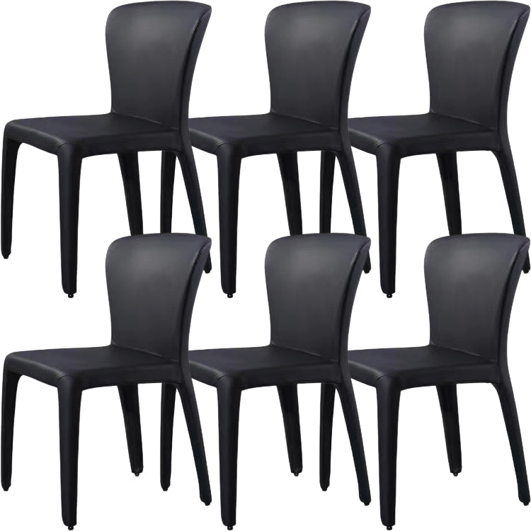 Contemporary Style Dining Chair Faux Leather Low Back Dining Side Chair