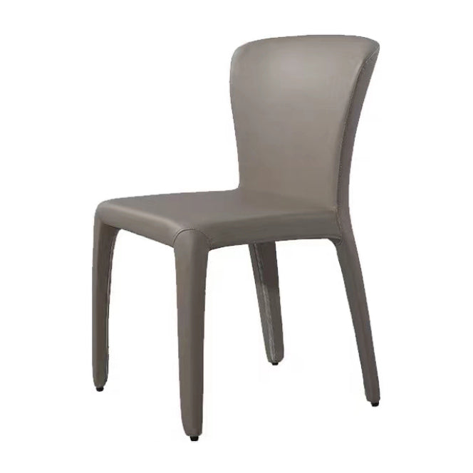Contemporary Style Dining Chair Faux Leather Low Back Dining Side Chair