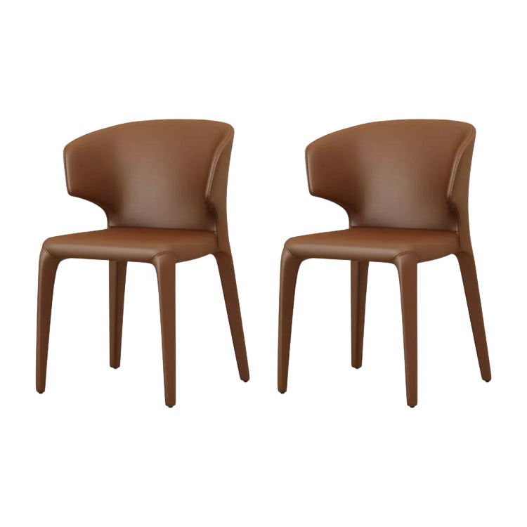 Contemporary Style Dining Chair Faux Leather Low Back Dining Side Chair