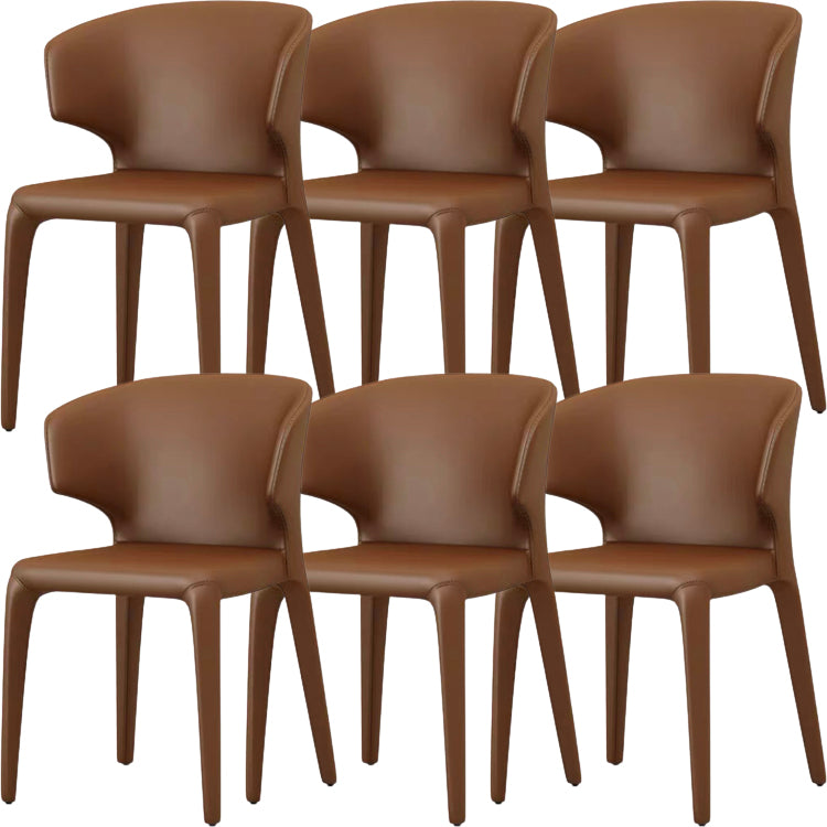 Contemporary Style Dining Chair Faux Leather Low Back Dining Side Chair