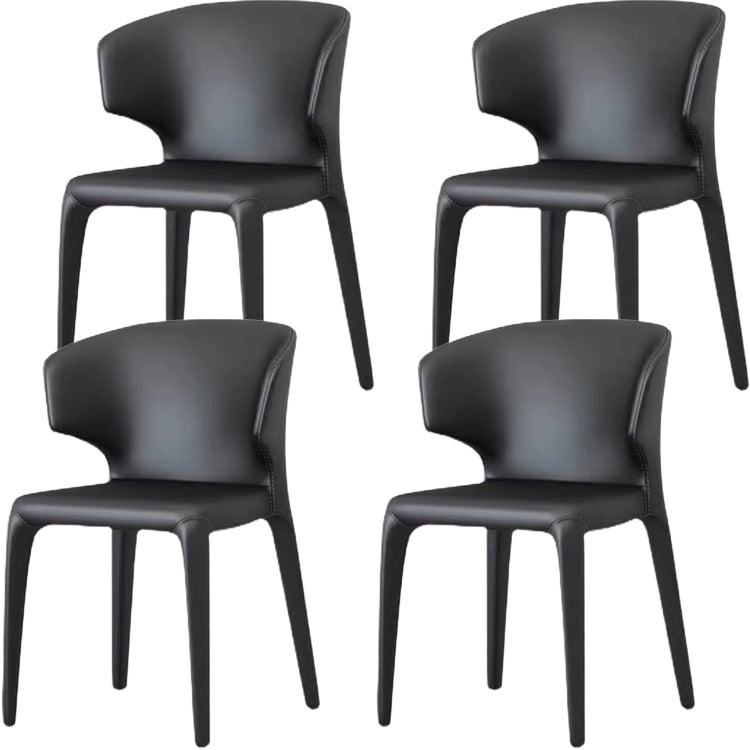 Contemporary Style Dining Chair Faux Leather Low Back Dining Side Chair