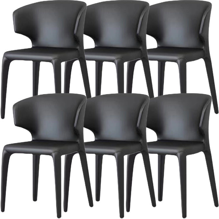 Contemporary Style Dining Chair Faux Leather Low Back Dining Side Chair