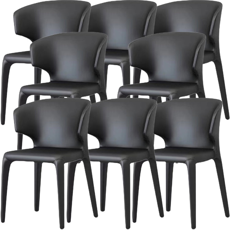 Contemporary Style Dining Chair Faux Leather Low Back Dining Side Chair