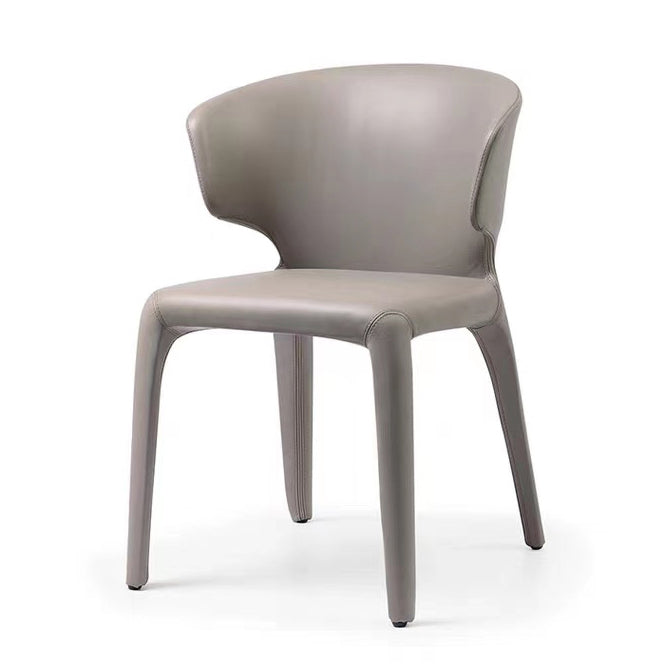 Contemporary Style Dining Chair Faux Leather Low Back Dining Side Chair