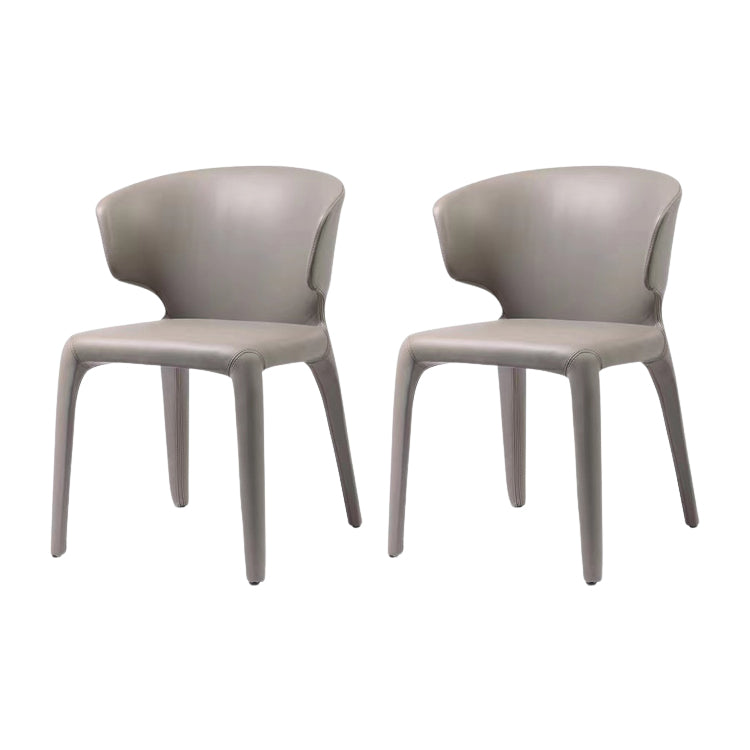 Contemporary Style Dining Chair Faux Leather Low Back Dining Side Chair