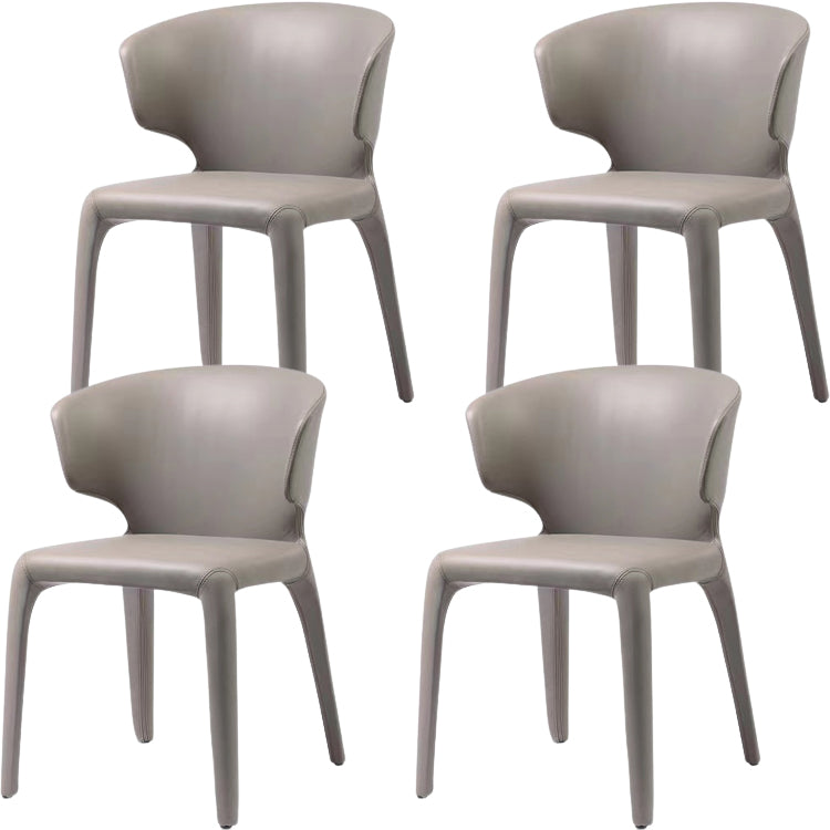 Contemporary Style Dining Chair Faux Leather Low Back Dining Side Chair
