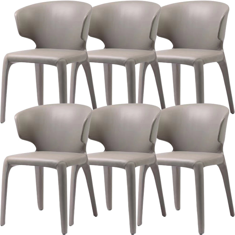 Contemporary Style Dining Chair Faux Leather Low Back Dining Side Chair