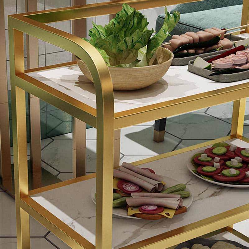 Modern 25.59"H Stationary Prep Table Metal Prep Table for Home Use