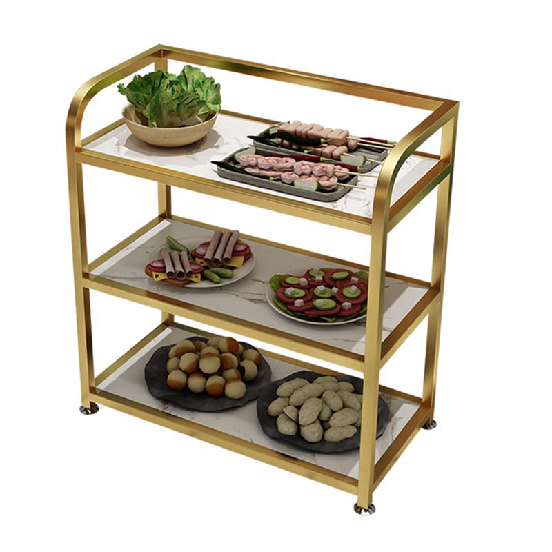 Modern 25.59"H Stationary Prep Table Metal Prep Table for Home Use