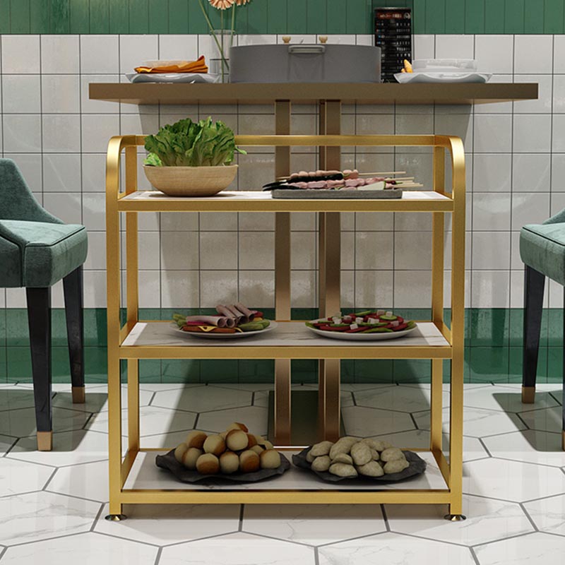 Modern 25.59"H Stationary Prep Table Metal Prep Table for Home Use