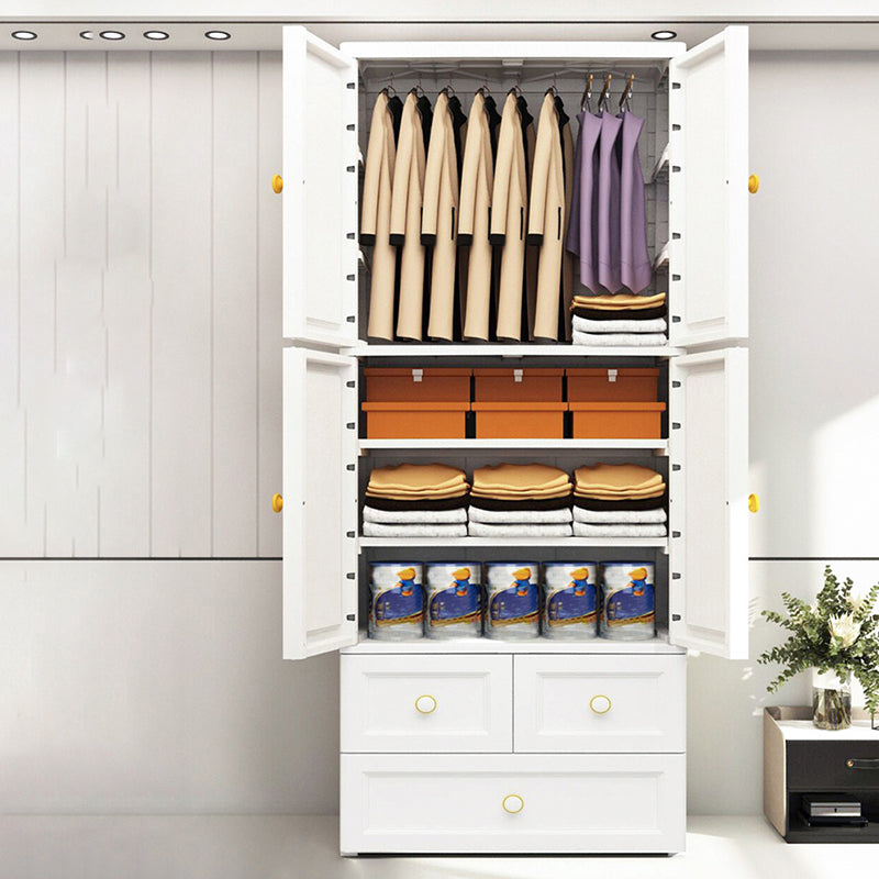 Plastic Matte Finish Storage Cabinet for Bedroom Contemporary Cabinet with Hinged Door