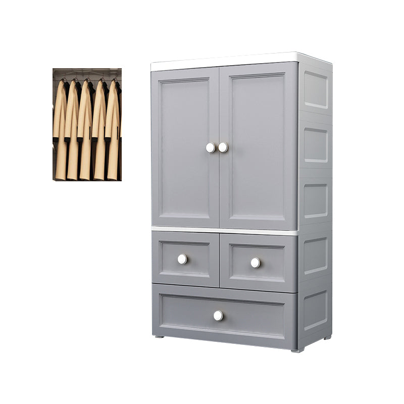 Plastic Matte Finish Storage Cabinet for Bedroom Contemporary Cabinet with Hinged Door