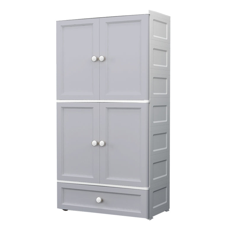Plastic Matte Finish Storage Cabinet for Bedroom Contemporary Cabinet with Hinged Door