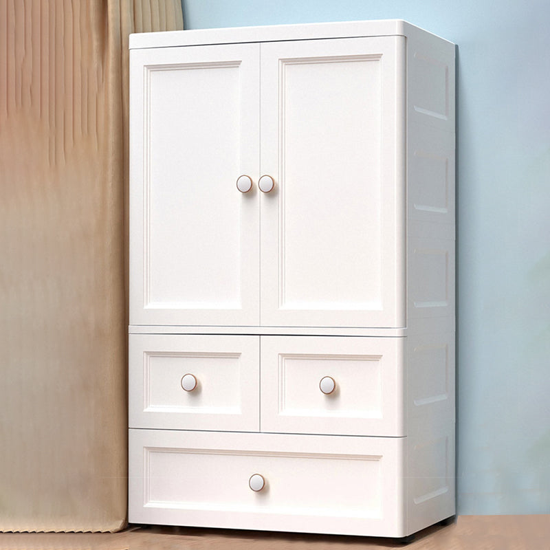Plastic Matte Finish Storage Cabinet for Bedroom Contemporary Cabinet with Hinged Door