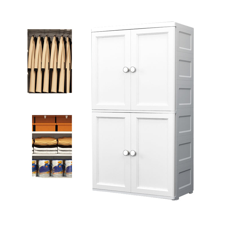 Plastic Matte Finish Storage Cabinet for Bedroom Contemporary Cabinet with Hinged Door