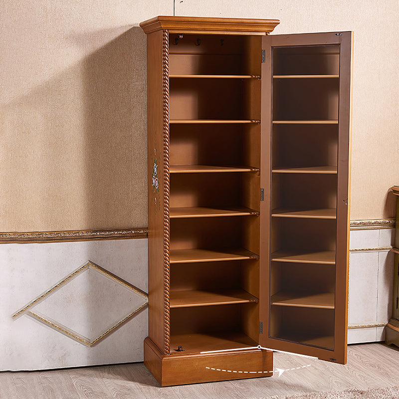 Coastal Cabinet with Hinged Door Wood Matte Finish Storage Cabinet