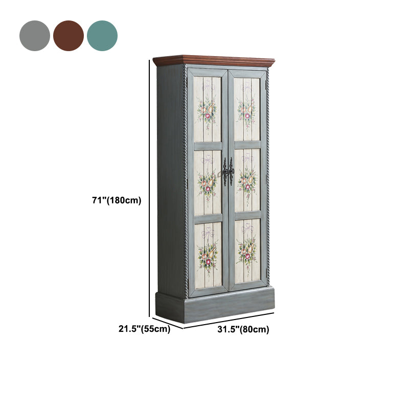 Coastal Cabinet with Hinged Door Wood Matte Finish Storage Cabinet