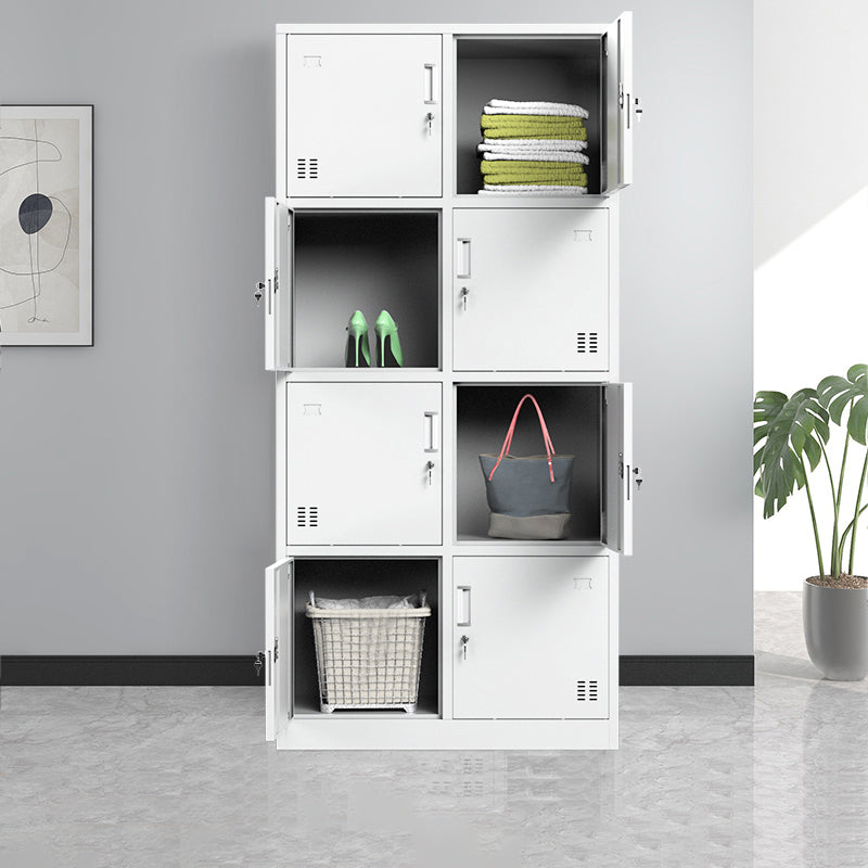Metal Contemporary Cabinet for Home White Steel Storage Cabinet