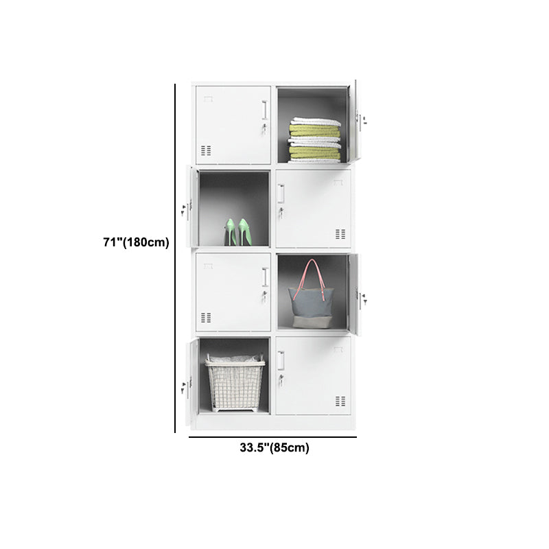 Metal Contemporary Cabinet for Home White Steel Storage Cabinet